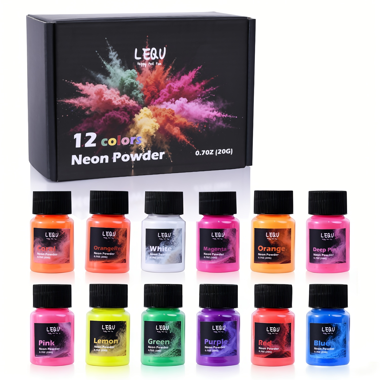 Soap Making Ingredients - LEQU 12 Farben Neon Fluoreszierendes Harz-Pigmentpulver,