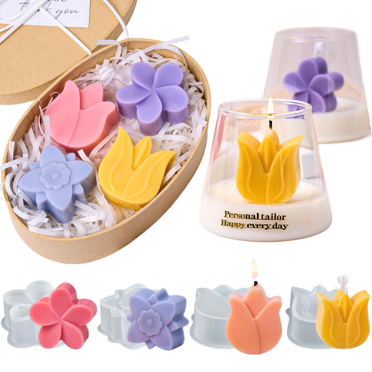 Soap Making Home - Blumenform Silikon Kerzenform DIY Tulpe Orchidee
