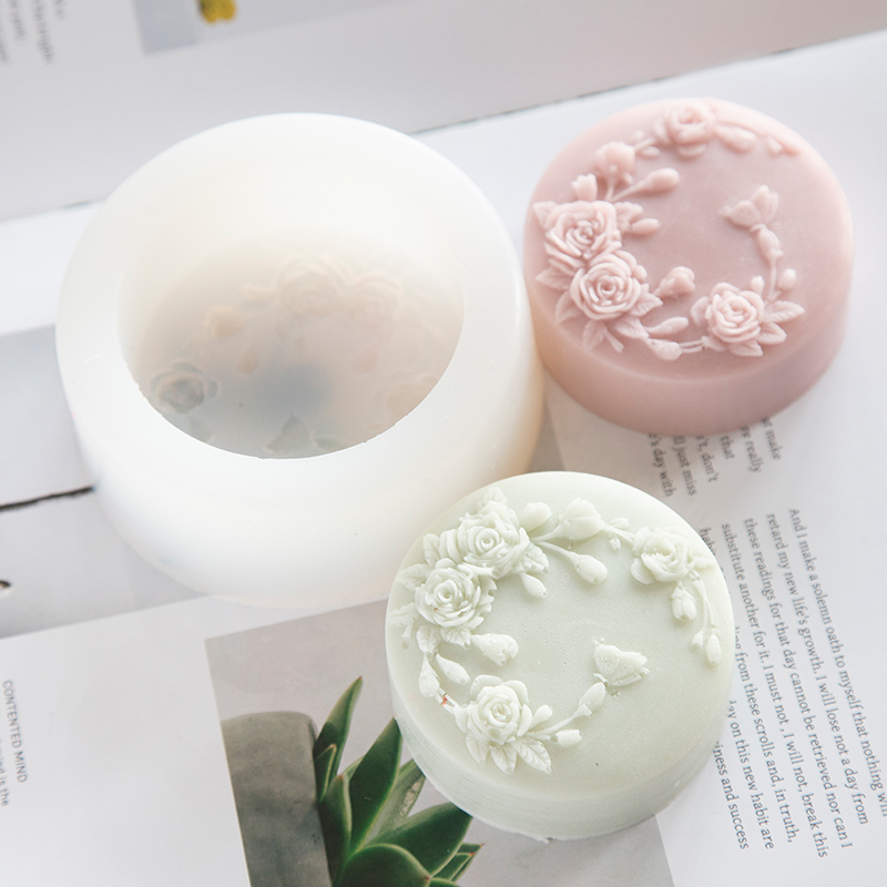 Soap Making Chemical - Runde Form Rose Blume handgemachte Seife