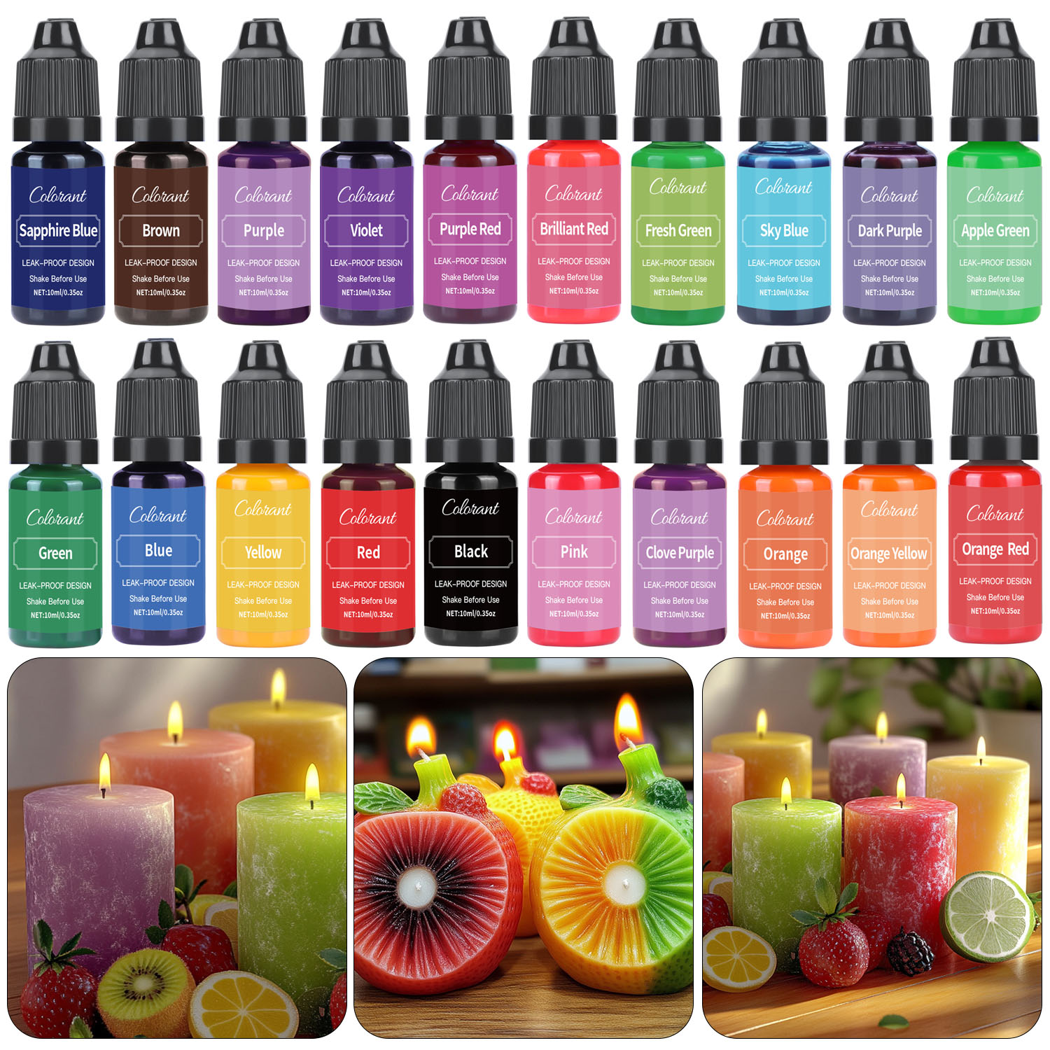 Soap Making Ingredients - Flüssiger Kerzenfarbstoff für Sojawachs, Kerzenherstellung, zum