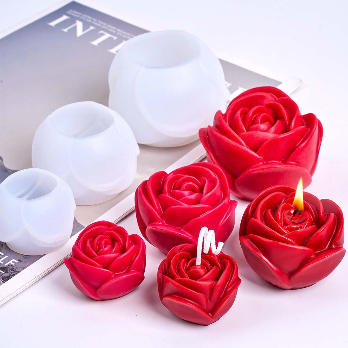 Soap Making Fragrance - 3D Blumenform Silikon Kerzenform DIY Romantische